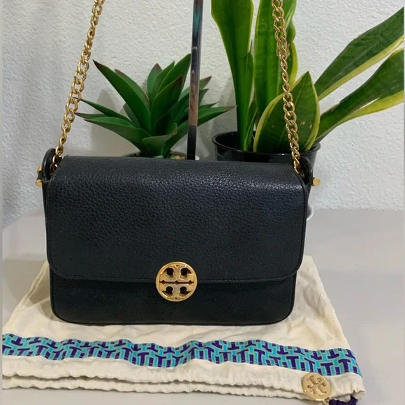 💕👜 TORY BURCH Chelsea Black Crossbody Bag - Picture 13 of 13
